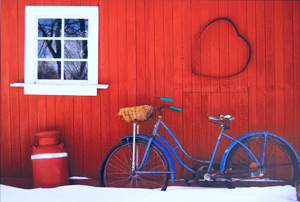 Blue Bike and Barn by Joseph Sorrentino