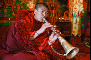 Buddist Horn Player by Jim Patton