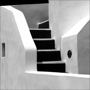 Santorini Black Steps by Dan Neuberger