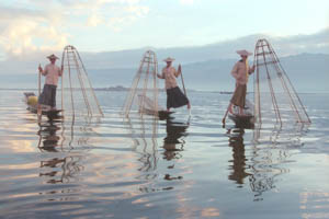 Inle Lake Fishing by Jim Patton