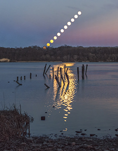 Moonrise Irondequoit Bay by Carl Crumley