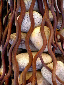 Basket of Found Stones by Donna Cox