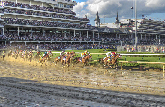 Derby Field Rounds the First Turn by Thomas OBrien