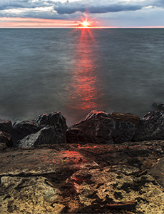 Webster Pier Sunset by Carl Crumley